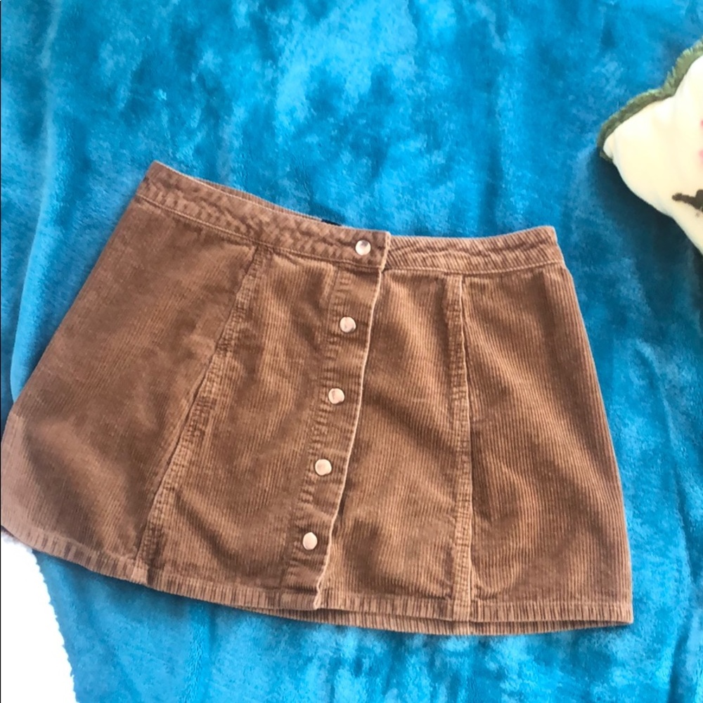 Corduroy button down skirt